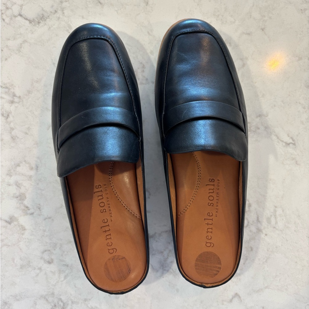 Women’s gentle souls Black Leather Shoes mules